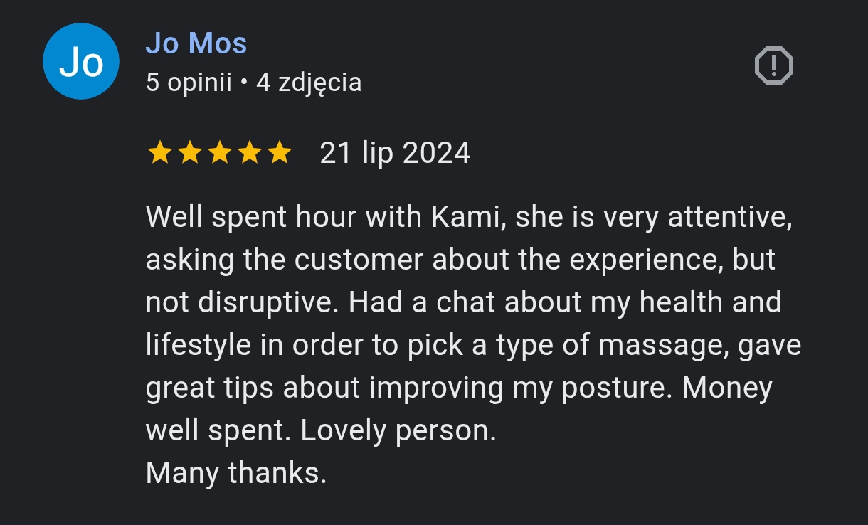 Jo Mos — 5-star Google review