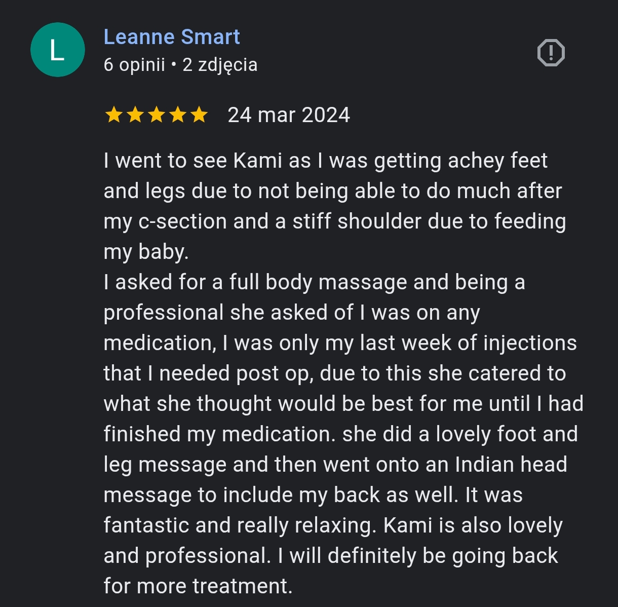 Leanne Smart — 5-star Google review